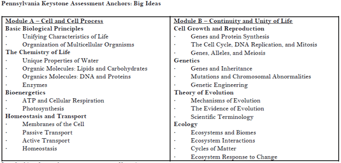 Keystone exam biology review packet