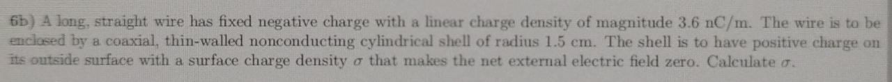 A long straight wire has fixed negative charge