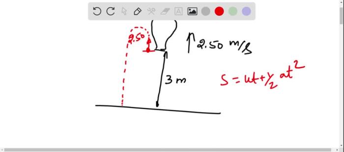 A hot-air balloon is rising upward with a constant speed